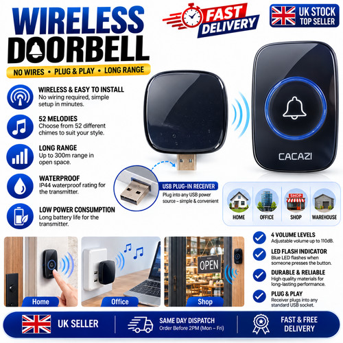 Wireless waterproof doorbell - wireless,