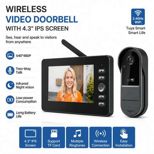 Wireless video doorbell - wireless,
