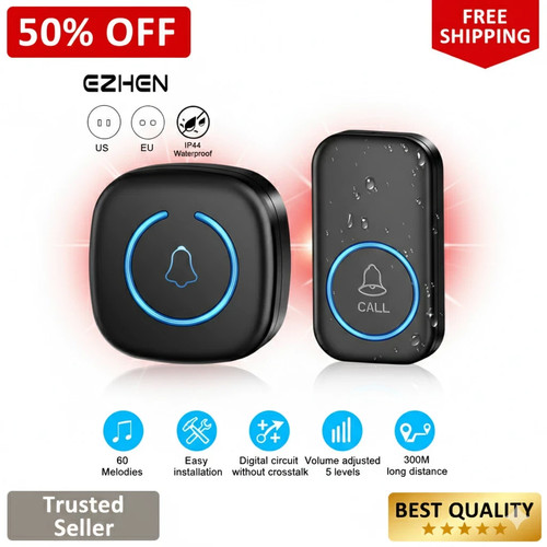 Waterproof wireless door - door, bells