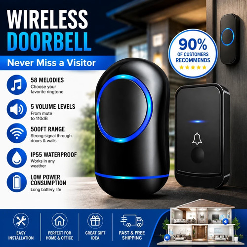 Wireless doorbell waterproof - doorbell,