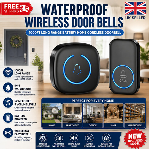 Waterproof wireless door bells - wireless,